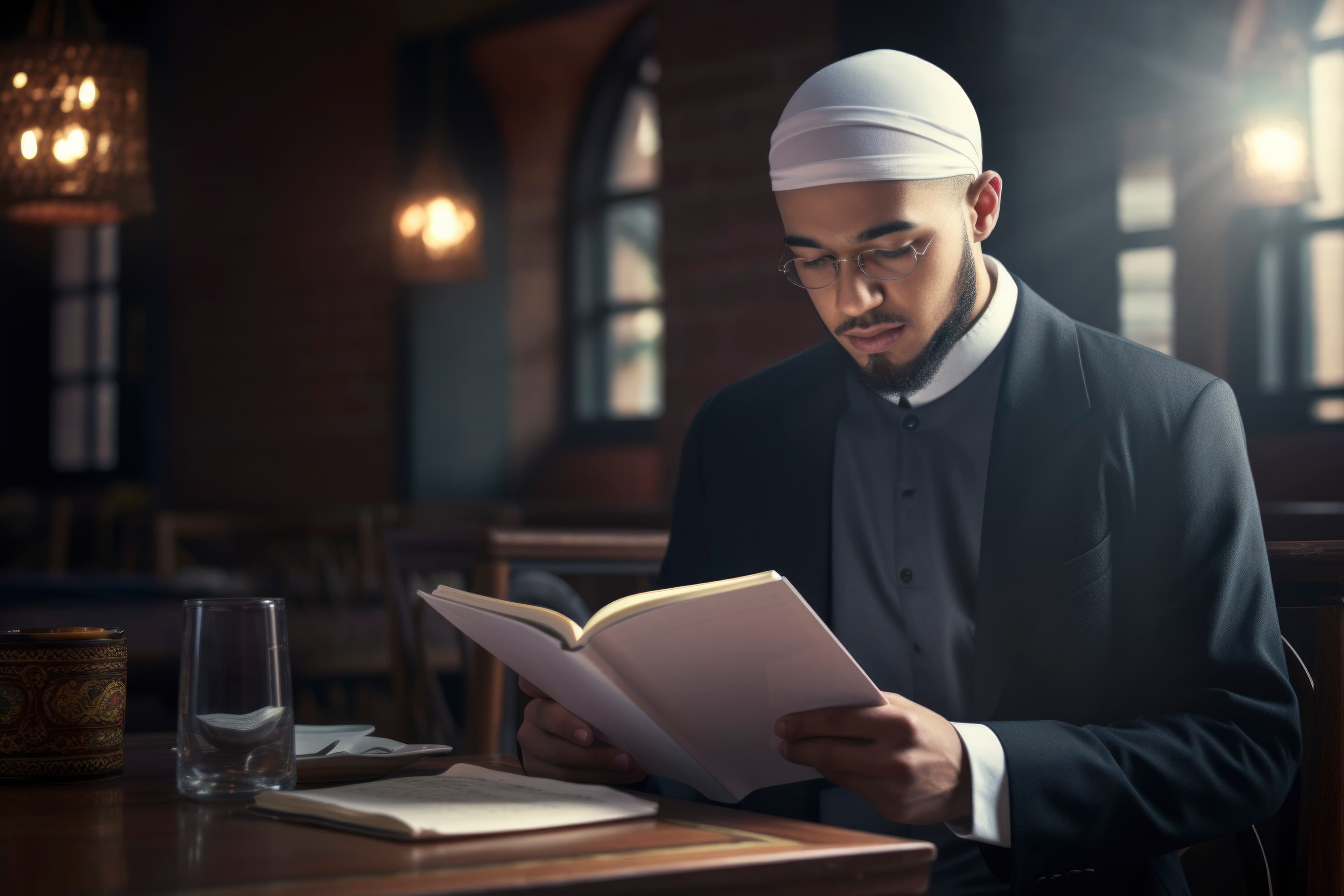 Student learning Quran online